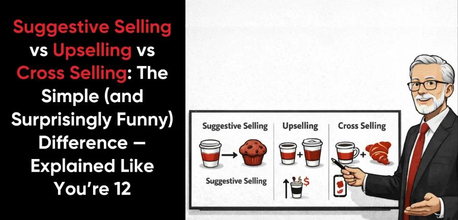 Suggestive Selling vs Upselling vs Cross Selling: The Simple (and Surprisingly Funny) Difference — Explained Like You're 12