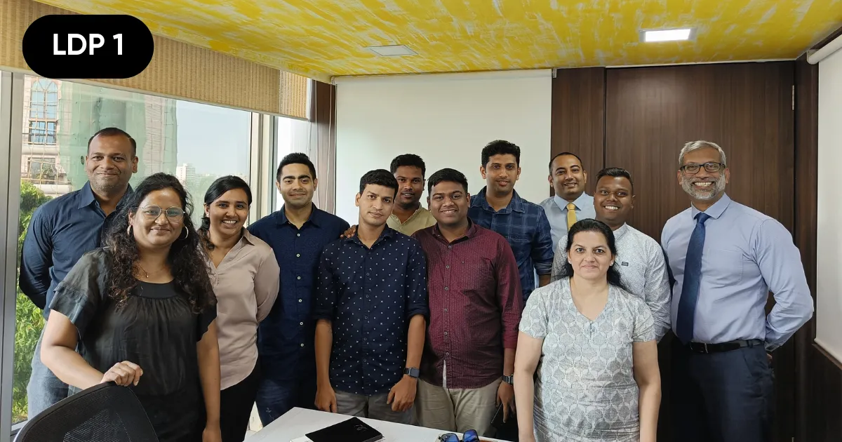 Managers with their HTI trainer at the end of a Growth Orientation leadership session